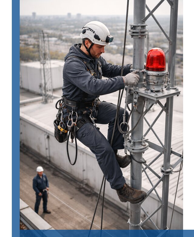 Монтаж заградительных огней и обслуживание объектов в Орехове-Зуеве