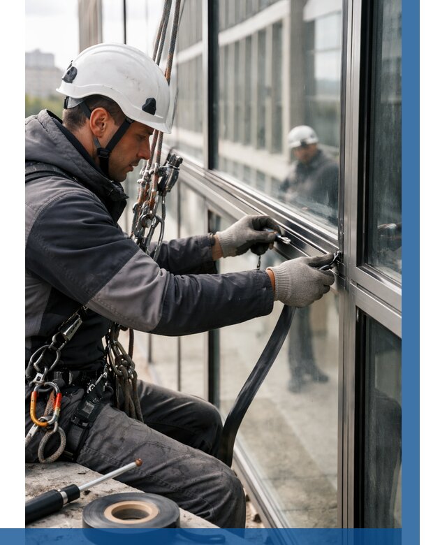 Ремонт витражных конструкций в Орехове-Зуеве от 3647 р. | ВЫСОТНИК-Рхв