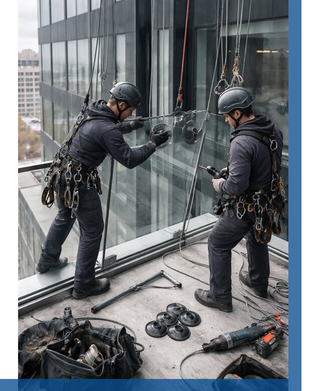 Монтаж стеклянных ограждений в Орехове-Зуеве от 2605 р. | ВЫСОТНИК-Рхв