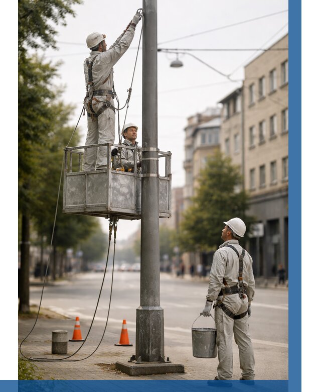 Покраска опор освещения в Орехове-Зуеве от 5210 р. | ВЫСОТНИК-Рхв