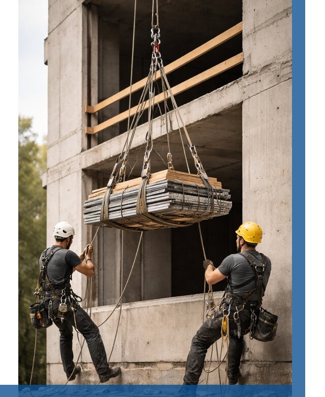 Подъем материала на этаж веревками в Орехове-Зуеве от 1563 р. | ВЫСОТНИК-Рхв