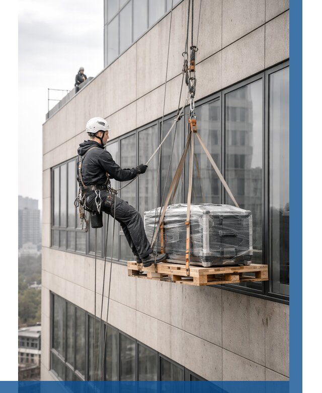 Спуск груза по фасаду в Орехове-Зуеве от 3647 р. | ВЫСОТНИК-Рхв