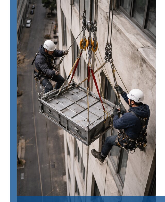 Спуск и подъем грузов по фасаду в Орехове-Зуеве для зданий