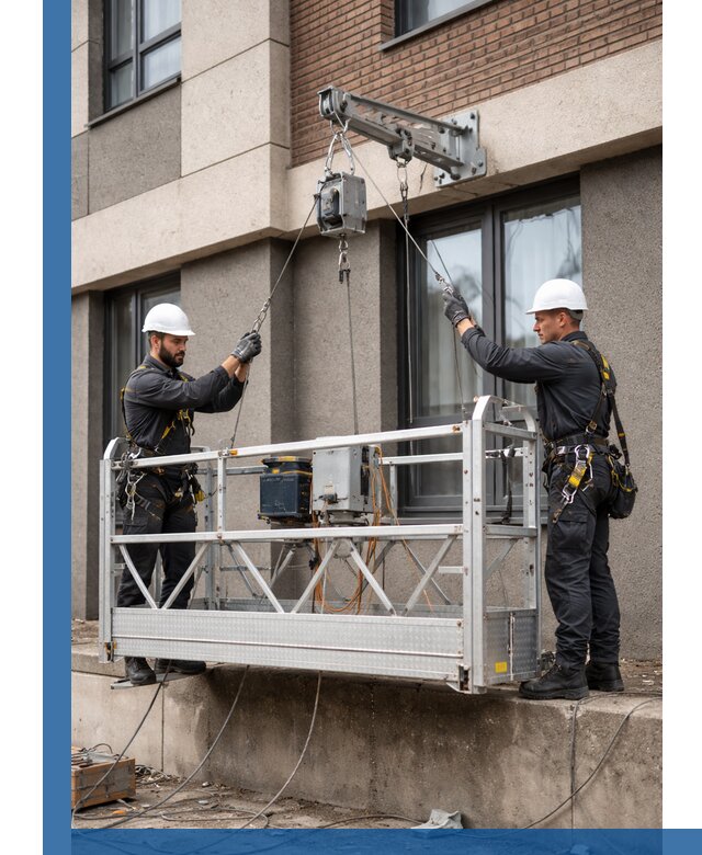 Монтаж и подъем фасадной люльки в Орехове-Зуеве с гарантией безопасности