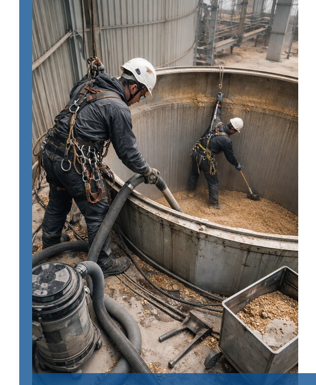 Профессиональная чистка зерновых бункеров в Орехове-Зуеве с выездом