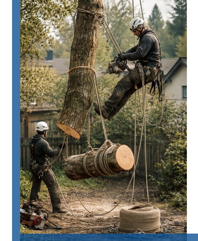 Валка деревьев частями в Орехове-Зуеве, безопасно и аккуратно