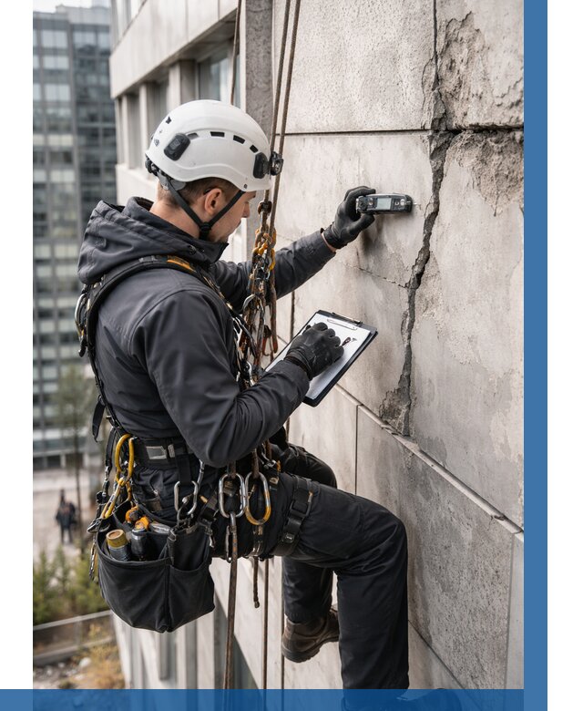 Обследование фасада альпинистами в Орехове-Зуеве от 125 р. | ВЫСОТНИК-Рхв