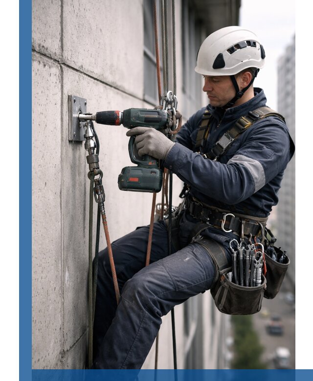 Установка анкерных точек для высотных работ в Орехове-Зуеве